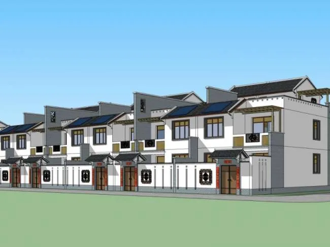 Sketchup Villa Model | Villa Cluster, Chinese Style