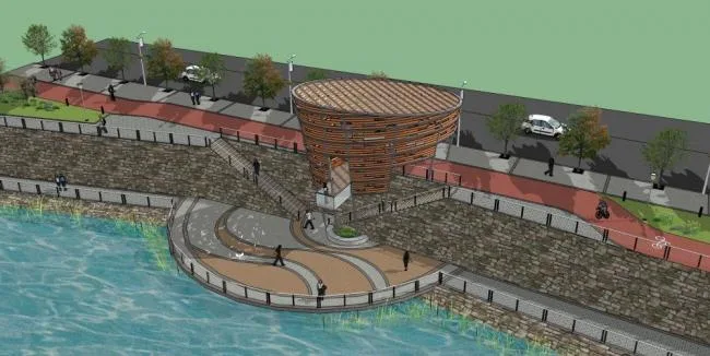Sketchup Landscape Model | Architecture, Modern Style, Park Landscape, Waterfront