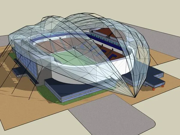 Sketchup Gymnasium Model | Multi story Gymnasium, Modern Style