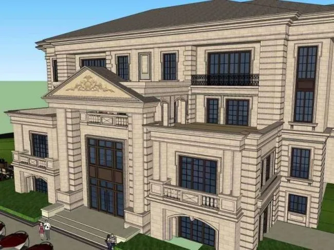 Sketchup Residential Model | Multi story Sales Office, Residential, French Classical Style