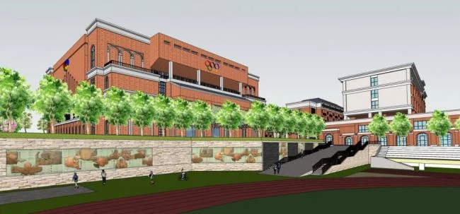 Sketchup School Model | Multi-story Middle School, Teaching Building, European Style, Educational Architecture