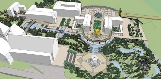 Sketchup Landscape Model | Park Landscape, Modern Style