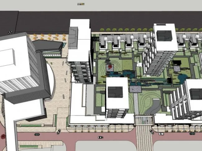 Sketchup Landscape Model | Community Landscape, Residential Landscape, Modern Style