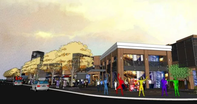 Sketchup Business Model | Multi story Commercial Street, Modern Style