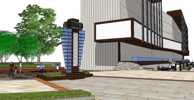 Sketchup Landscape Model | Commercial Landscape, Modern Style