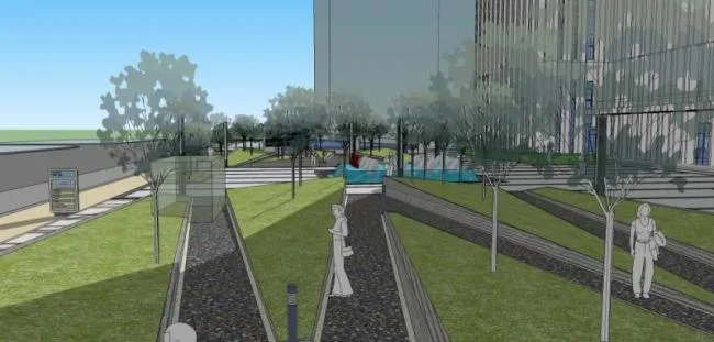 Sketchup Landscape Model | Office Landscape, Modern Style