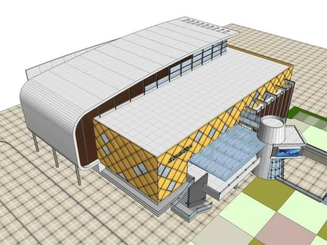 Sketchup Cultural Model | Multi story Theater, Cultural Architecture, Modern Style