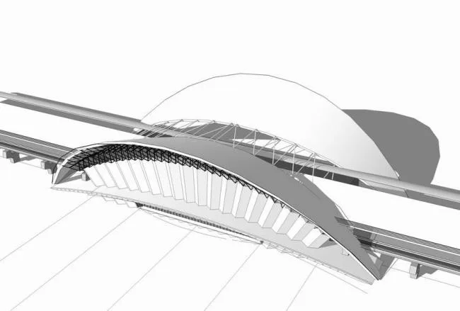 Sketchup Station Road Bridge | Railway Station, High Speed Rail Station, Modern Style, Transportation Architecture