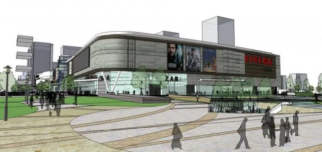 Sketchup Business Model | Large shopping mall, multi story commercial building, modern style