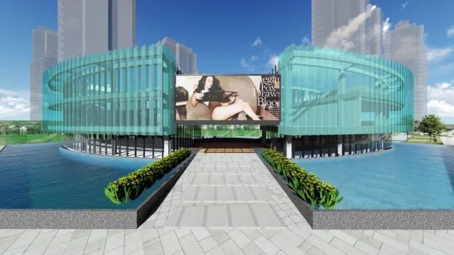Sketchup Business Model | Multi story Sales Center, Commercial Building, Modern Style