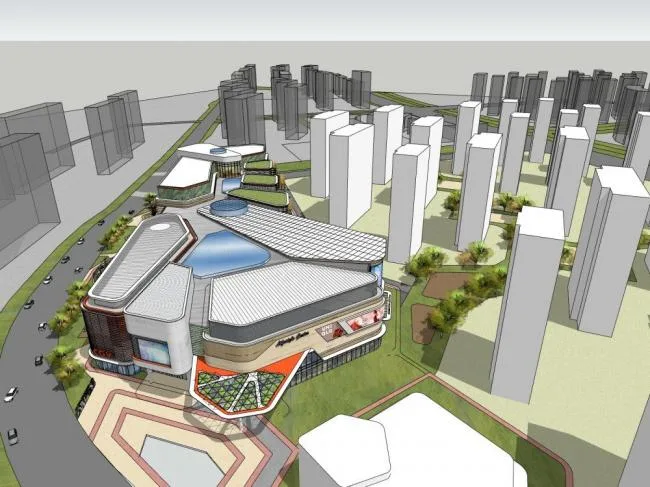 Sketchup Complex Model | Multi story Commercial Complex, Modern Style