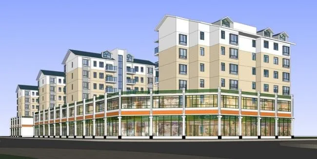 Sketchup Residential Model | Multi-story Residential, Ground Floor Commercial, Residential Building, Modern Style