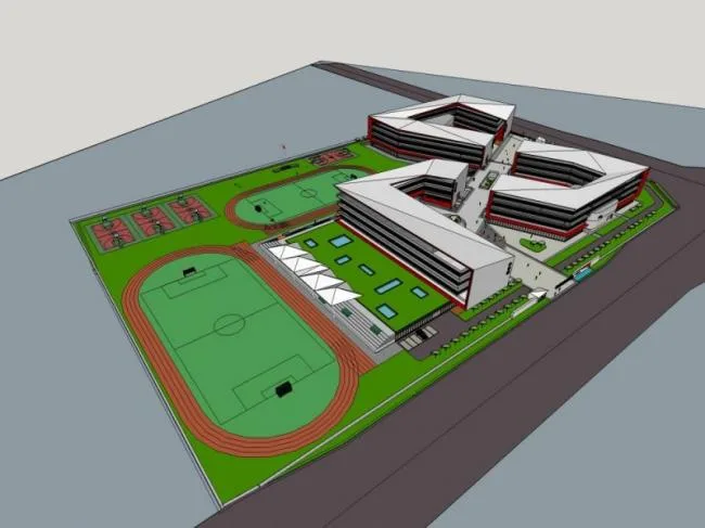 Sketchup School Model | Multi story School, Campus Educational Architecture, Modern Style