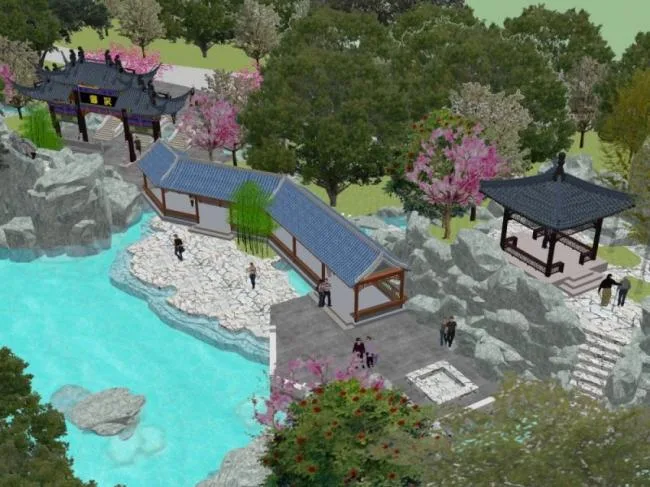 Sketchup Landscape Model | Classical Garden Landscape, Chinese Style