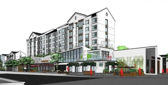 Sketchup Residential Model | Multi story Residential, Ground Floor Commercial, Chinese Style