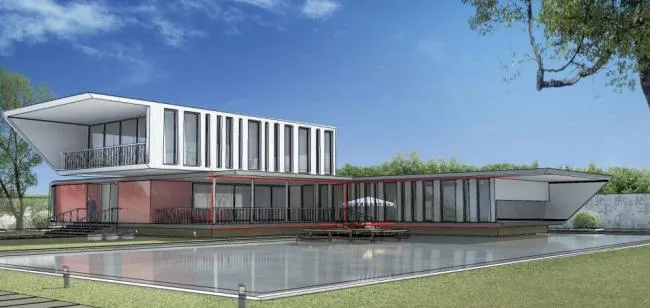 Sketchup Business Model | Multi story clubhouse, commercial building, modern style