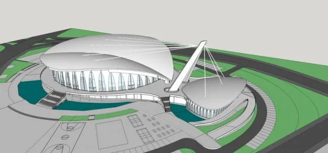 Sketchup Cultural Model | Multi story Cinema, Modern Style, Alien, Sports Viewing, Cultural Architecture