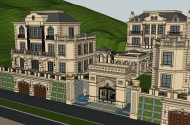 Classical Twin Villa Model in SketchUp-BIM WORLD