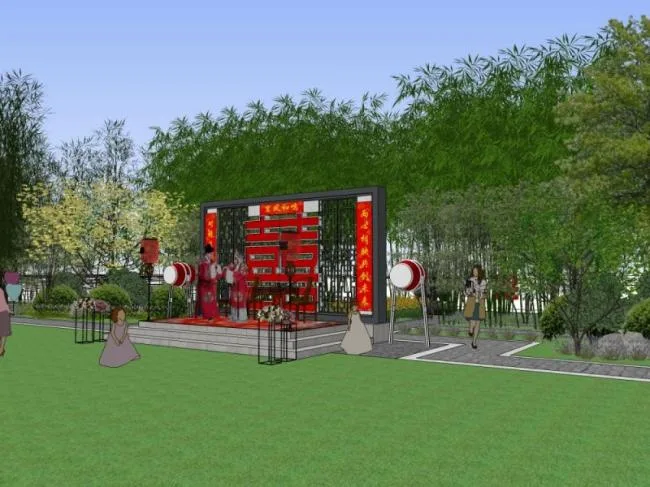 Sketchup Landscape Model | Park Landscape, Chinese Style, Chinese Park