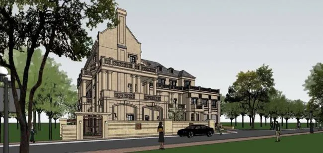 Sketchup Villa Model | Solo Villa, French Classical Style