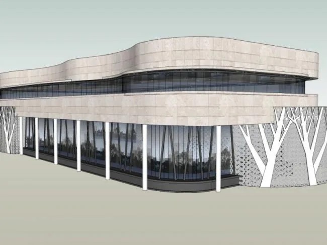 Sketchup Business Model | Low rise commercial buildings, modern style
