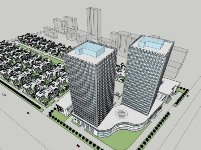 Sketchup Residential Model | Multi story Residential Area, Modern Style