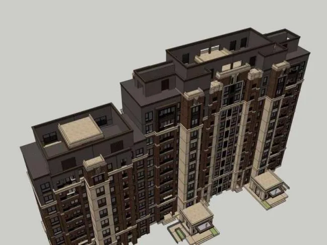 Sketchup Residential Model | High rise Residential Buildings, Western Classical Style
