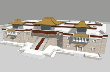 SketchUp Cultural Model: Multi-Story Tibetan-Style Museum Architecture-BIM WORLD