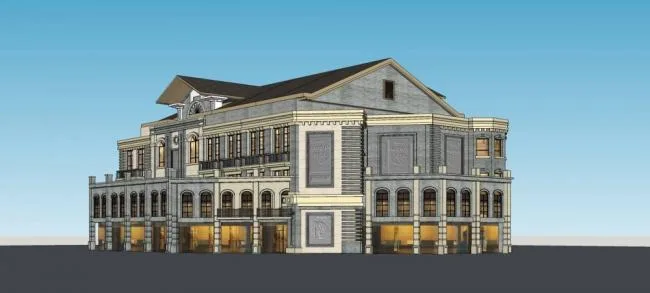 Sketchup Business Model | Multi story commercial building, Republic of China style, Chinese style