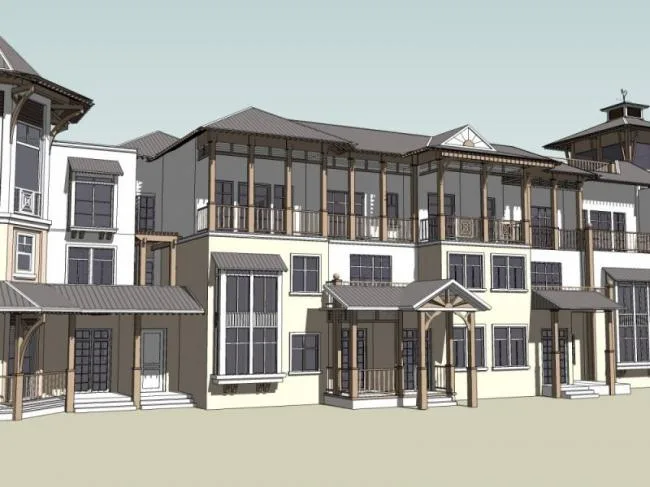 Sketchup Villa Model | Multi row Villa, European Style