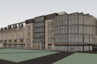 SketchUp Business Model: Multi-Story Neoclassical Commercial Building and Street Design-BIM WORLD