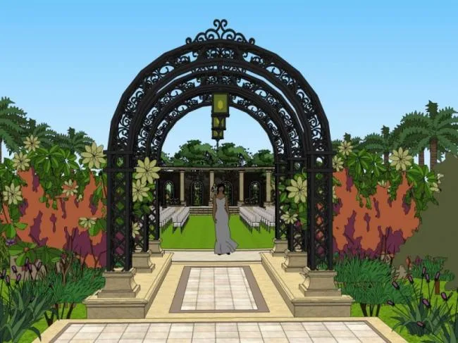 Sketchup Landscape Model | Park Landscape, Classical Style
