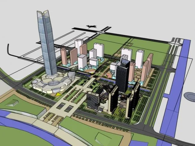Sketchup Complex Model | Super high-rise commercial complex, office, hotel, residential, modern style