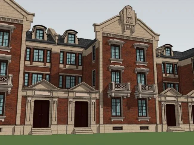 Sketchup Villa Model | Multi row Villa, European Classical Style