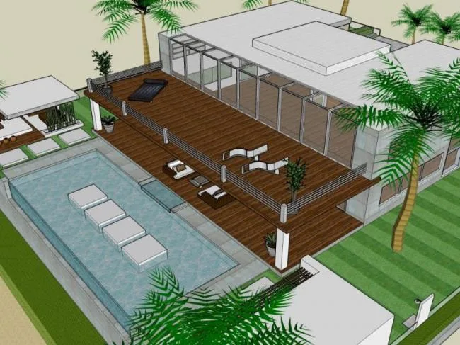 Sketchup Villa Model | Solo Villa, Modern Style