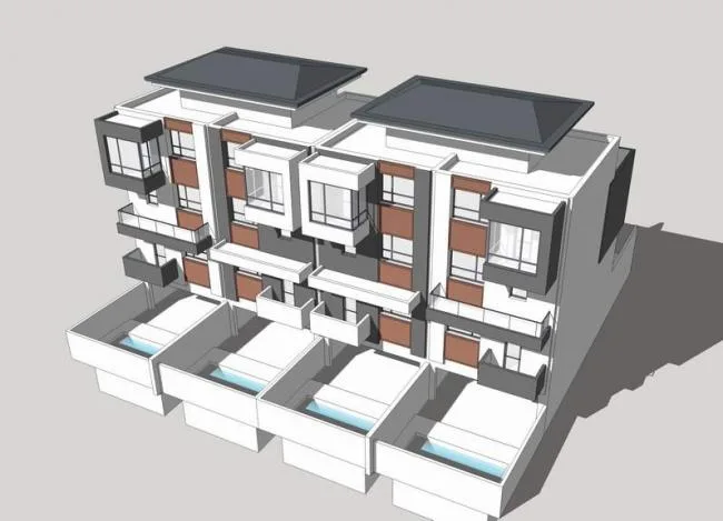 Sketchup Villa Model | Multi row Villa, Stacked Villa, Chinese Style