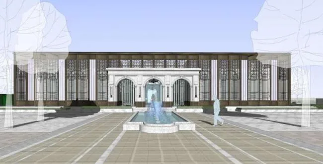 Sketchup Business Model | Multi story Sales Office, Classical Style