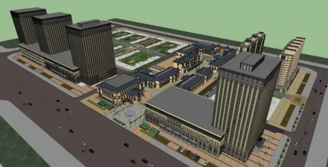 Sketchup Complex Model | Multi story Commercial Complex, Residential, Office, Classical Style