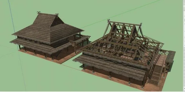 Sketchup Hotel Model | Homestay, Hotel, Ethnic Style