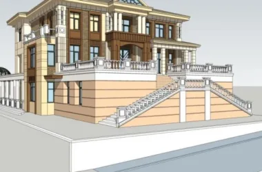 Modern Solo Villa Design in SketchUp Model-BIM WORLD