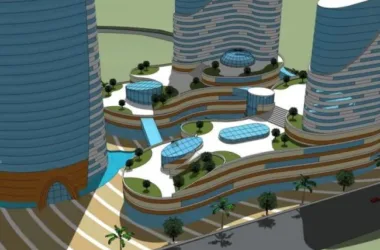 SketchUp Model of a Modern Super High-Rise Commercial Complex Featuring Hotel and Office Spaces-BIM WORLD