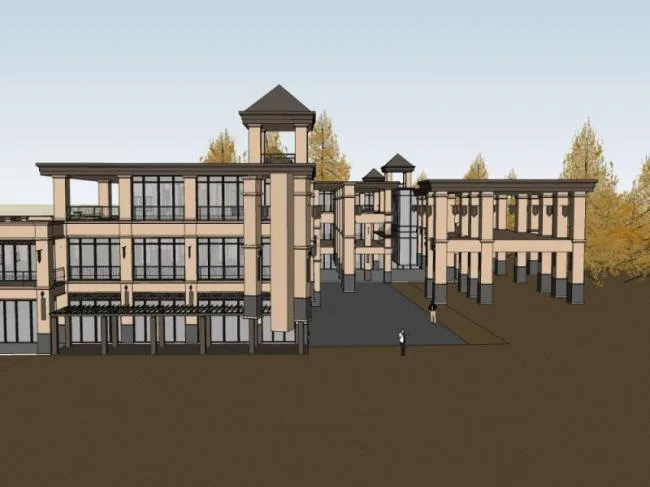 Sketchup Business Model | Multi story Commercial Street, European Style