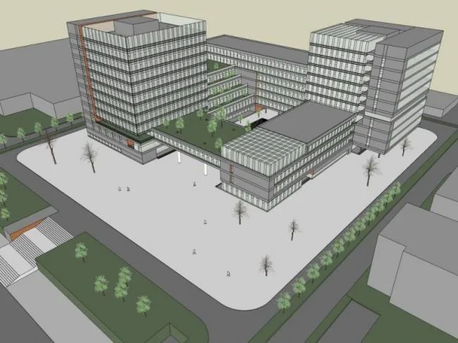 Sketchup Complex Model | Multi-story Commercial Complex, Office, Modern Style