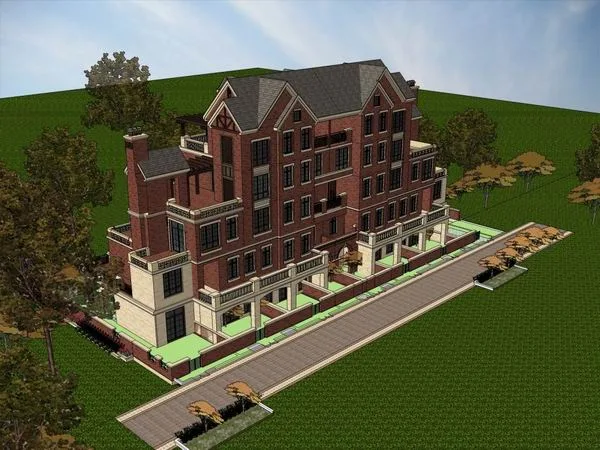 Sketchup Villa Model | Row Villa, British Classical Style