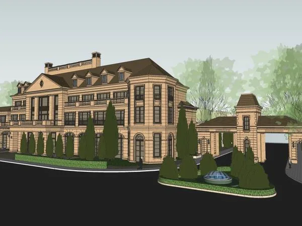SketchUp Business Model: Multi-Story European Classical Commercial Building