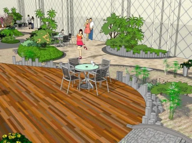 Sketchup Landscape Model | Roof Garden, Modern Style