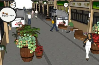 Modern Commercial Landscape Design | SketchUp 3D Model-BIM WORLD