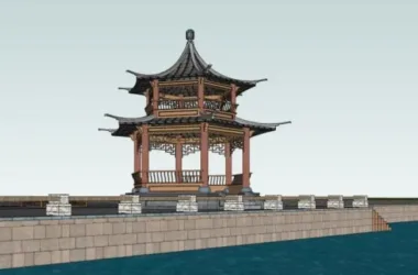 Chinese-Style Pavilion Sketch Model in SketchUp-BIM WORLD