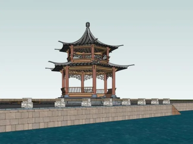 Sketchup Sketch Model | Pavilion, Chinese Style, Sketch