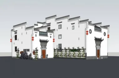 SketchUp Residential Model: Multi-Story Huizhou-Style Chinese Home Design-BIM WORLD